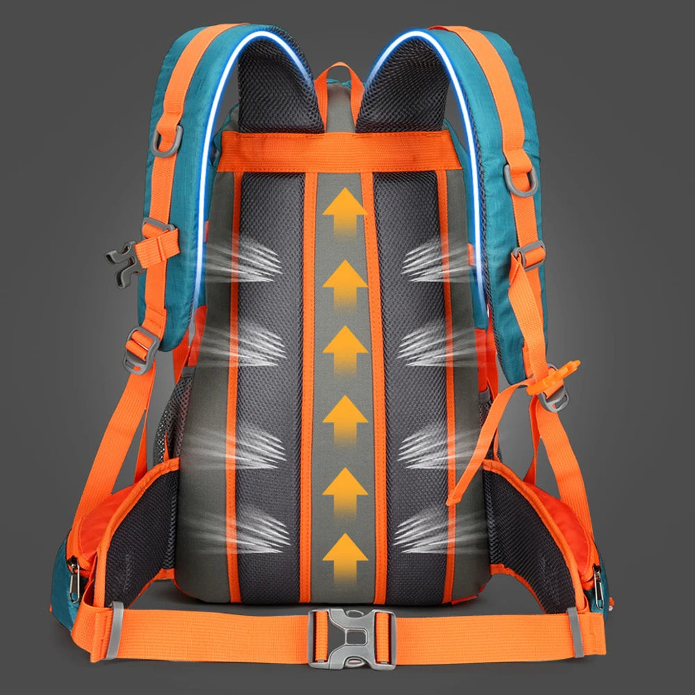 1PCS 40L Hiking Backpack, Water Resistant Lightweight Outdoor Sport Daypack Travel Bag for Camping Climbing Skiing Cycling