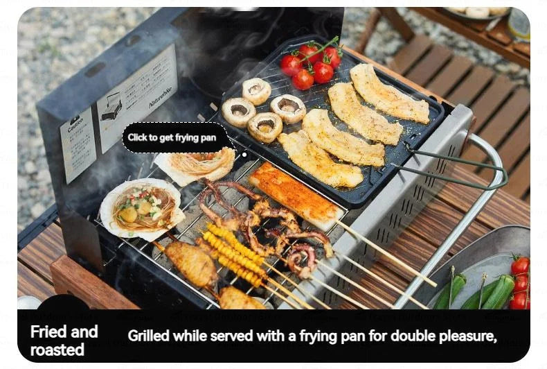 Naturehike Upgrade Barbecue Grill Lightweight Folding Portable Charcoal Burner Camping Outdoor Picnic Tabletop Cooking Stove Box