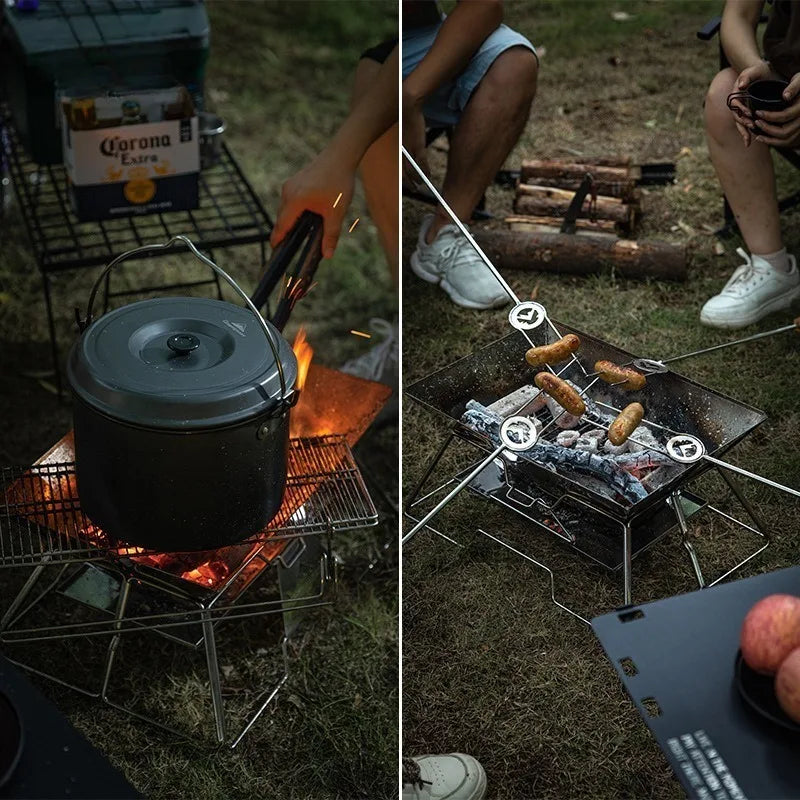 Outdoor Folding Stove Portable Stainless Steel Lightweight Barbecue Grill Picnic Stove Convenient Versatile Camping Supplies