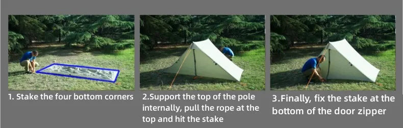 Hikeburger Yuanxing 2P Outdoor Camping Ultralight Tent Tarp Type A Pyramid Double Silicon 20D Nylon Cloth Waterproof Canopy Tent