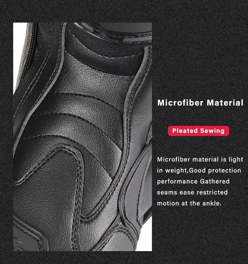 Riding Tribe Men Leather Motorcycle Boots Moto Ridding Racing Motocross Off-Road dirt bike Motorbike Shoes Botas Motor Boot