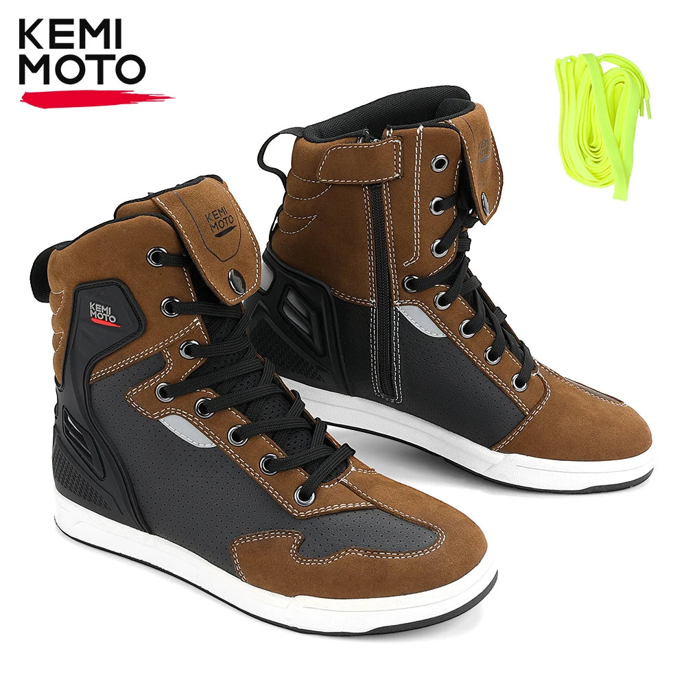 Motorcycle Summer Riding Shoes Men Riding Casual Short Boots  Anti-collision Reflective Protection Durable Equipments Moto Gear