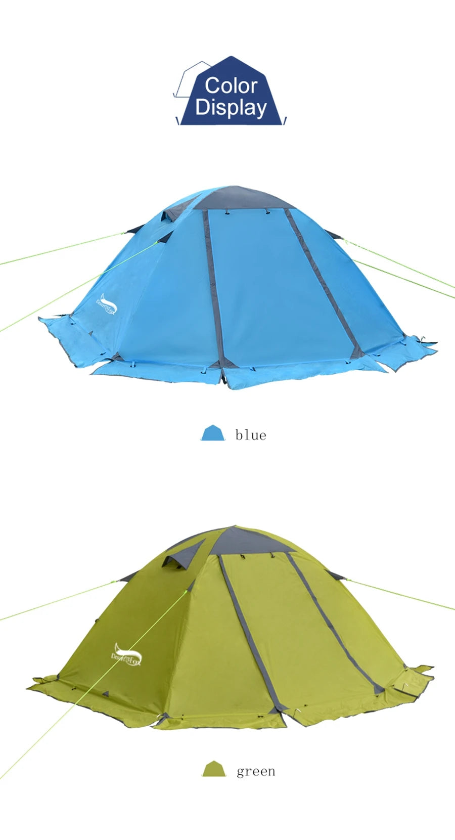 Desert Fox Camping Tent with Snow Skirt Winter Type 2 Persons Warm Tents for Hiking Travelling 4 Seasons Outdoor Backpack Tent