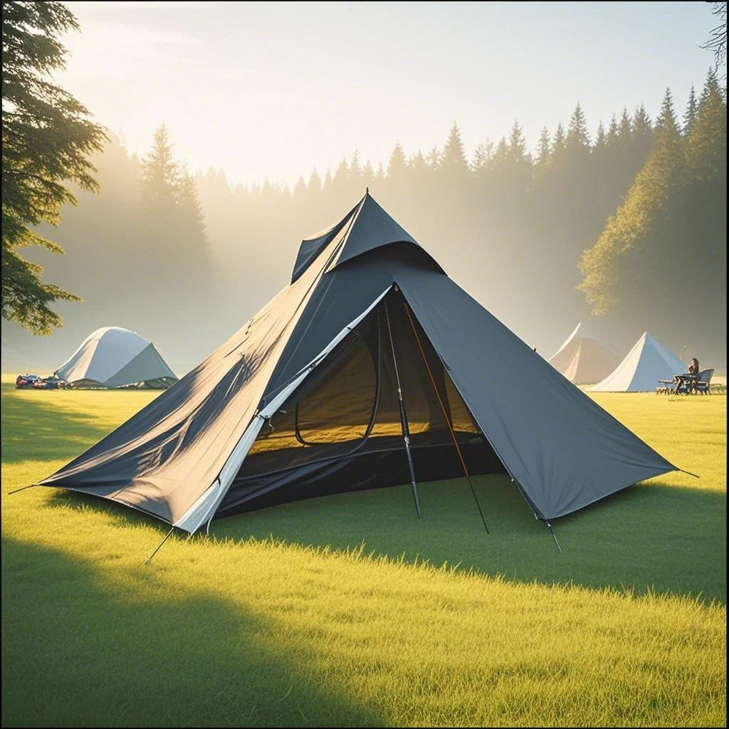 1-Person Ultralight Trekking Pole Tent - Pyramid Design, Waterproof PU4000, 2-Layer Mesh for Backpacking/Hiking, Without Pole