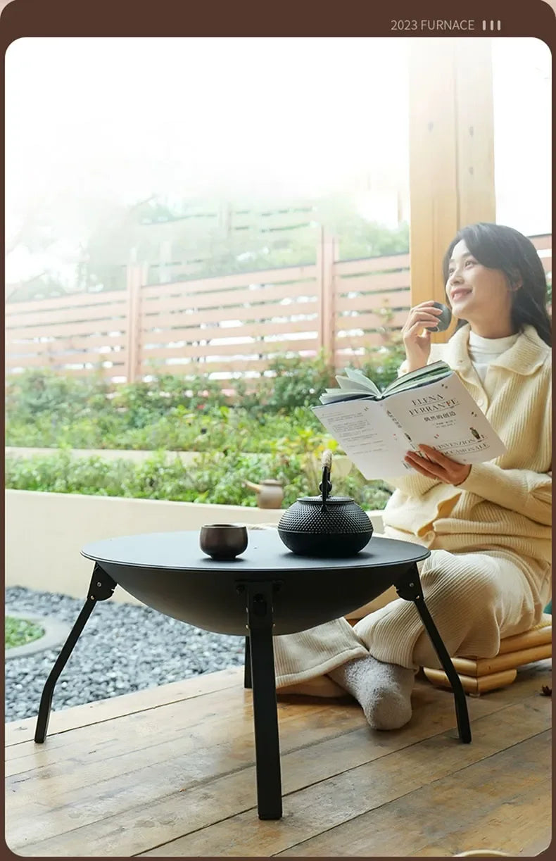 Camping Fire Pit Bonfire Charcoal Barbecue Stove Fire Wood Heater Outdoor Burner Winter Insulation  Bbq Grill Outdoor  Grill