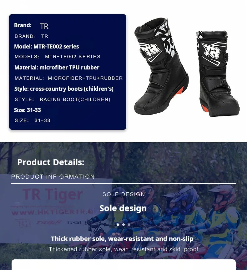 2PCS Kids Motocross Boots For Child Botas Motorcycle 4-10 Years Off Road Boots Motorcycle Mid Calf Kids Child MTB ATV