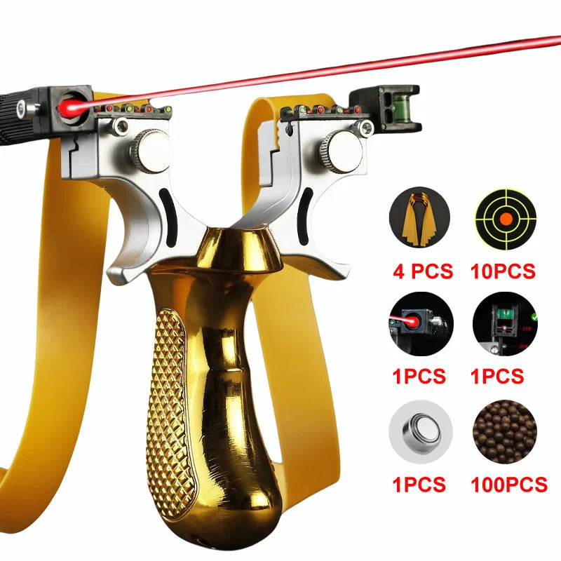 Laser Assisted Aiming rubber bands shooting catapult  slingshot Outdoor hunting sling shot Toy fast pressure shooting acessories