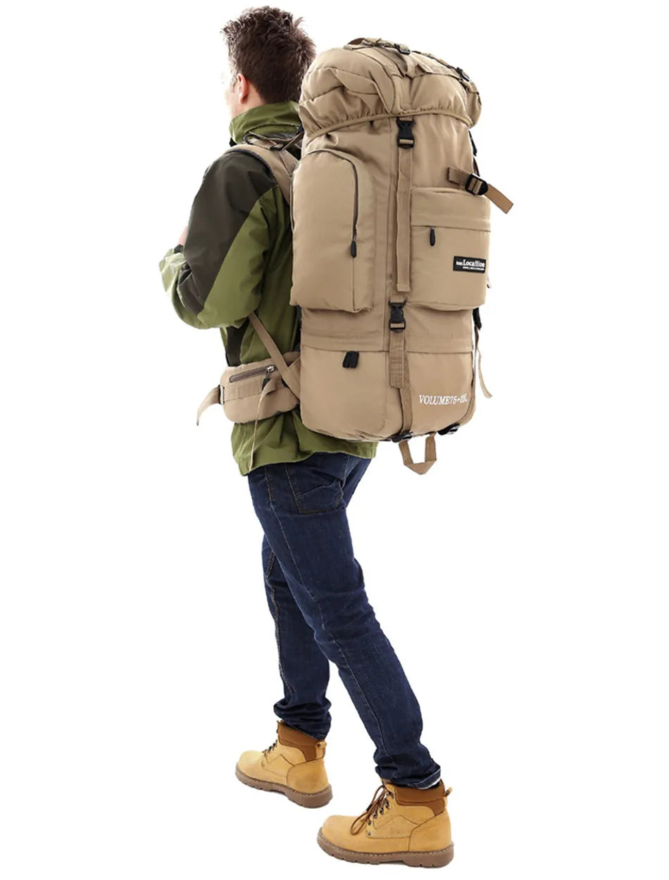 85L Hiking Bag Large Capacity Military Tactical Backpack Outdoor 900D Waterproof Wear-resistant Camping Travel Luggage Rucksack