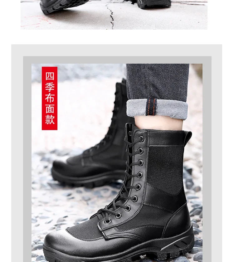 Summer ultra-light combat boots comfortable mesh shoes mountaineering boots men women high-top training boots security shoes