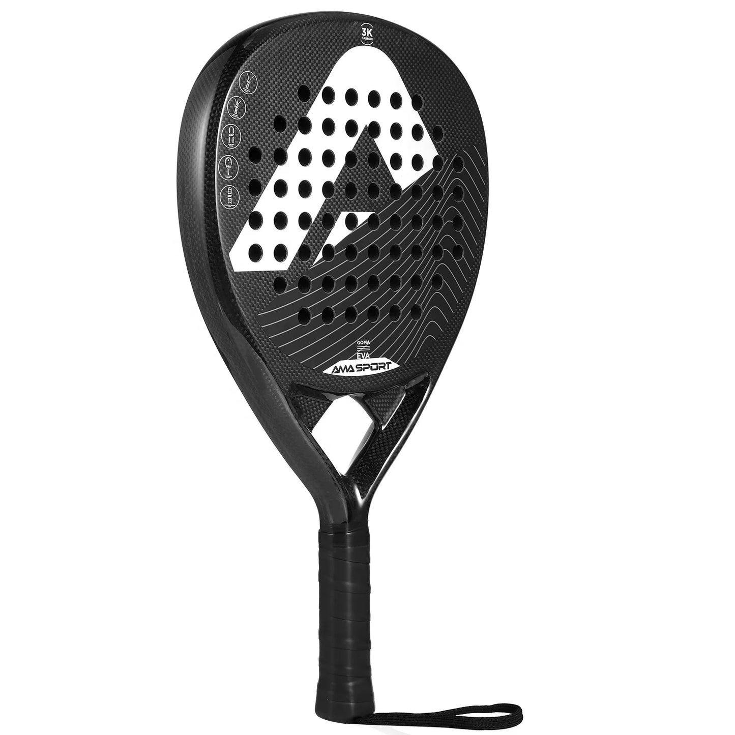 AMASPORT Padel Tennis Racquets Full Carbon Fiber Rough Surface High Quality Padel Rackets Provides A Great Hitting Experience