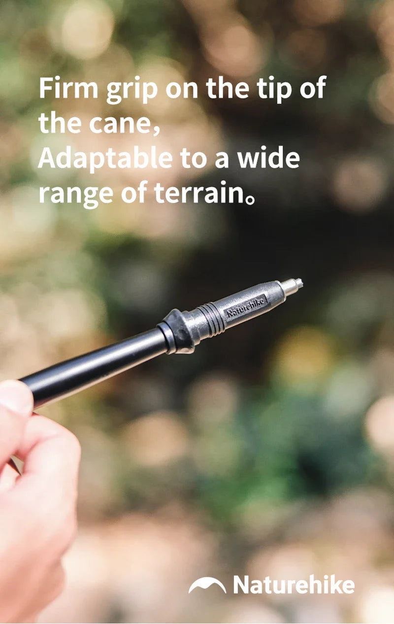 Naturehike Folding Trekking Pole Foldable Walking Stick for Walk Climbing Retractable 3 Sections Telescopic 6061 Aluminum Alloy