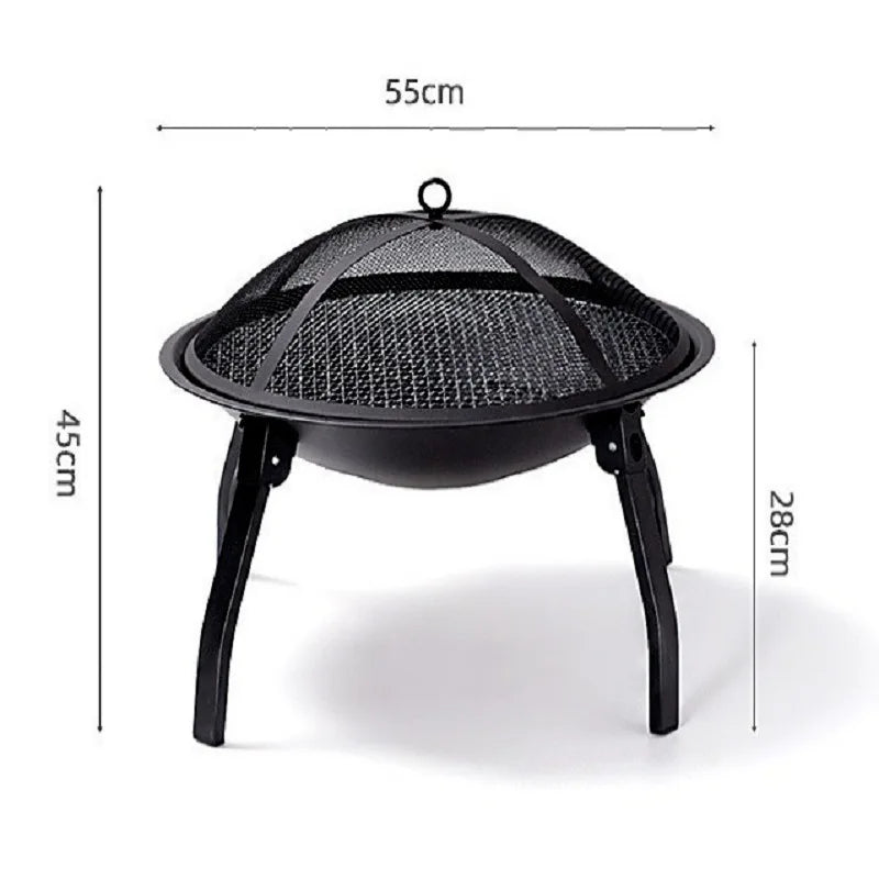 Camping Fire Pit Bonfire Charcoal Barbecue Stove Fire Wood Heater Outdoor Burner Winter Insulation  Bbq Grill Outdoor  Grill