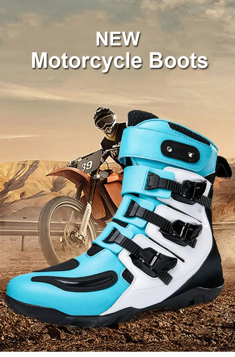 New Motorcycle Boots Men's Outdoor Sports Motocross Protective Boots Motos Slip Resistant Riding Shoes Motorcycle Accessories