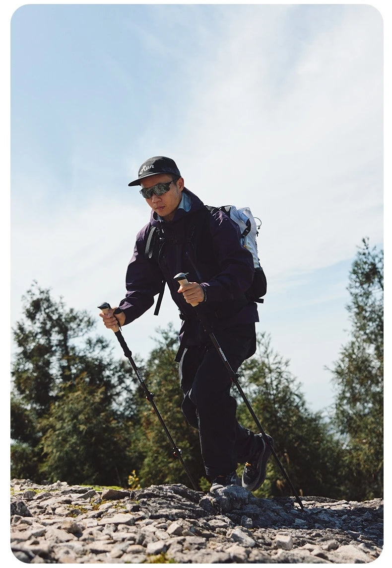 Naturehike Trekking Pole 2pcs 62-135cm 3Sections Carbon Fiber Telescopic Walking Stick Outdoor Hiking Canes Ultralight Climbing