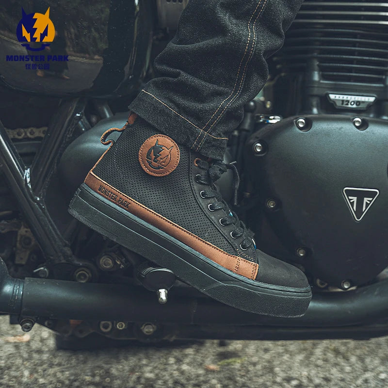 Boots for Motorcyclist Man Wear-Resistant Men and Momen For 4 Season Botas De Moto Motorcycle Shoes Riding boots Breathable