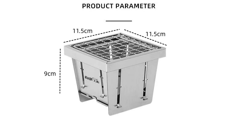 Mini Barbecue Grill Around The Stove Make Tea Outdoor Portable Folding BBQ Grill Stove Stainless Steel Furnace