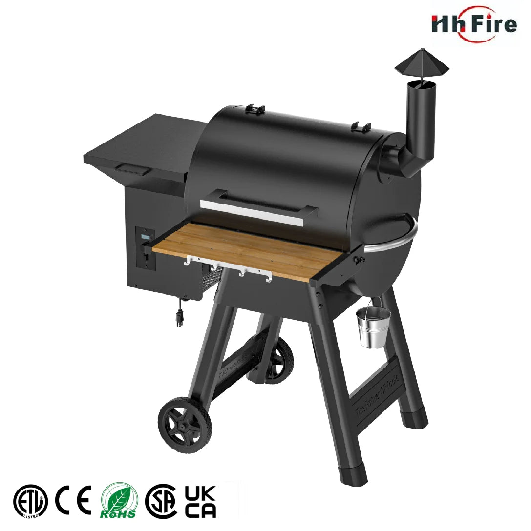 Outdoor Barbecue Charcoal Spcc With Black Orange Peel Powder Coating Electric Pellet Grills Garden Commercial BBQ Grill