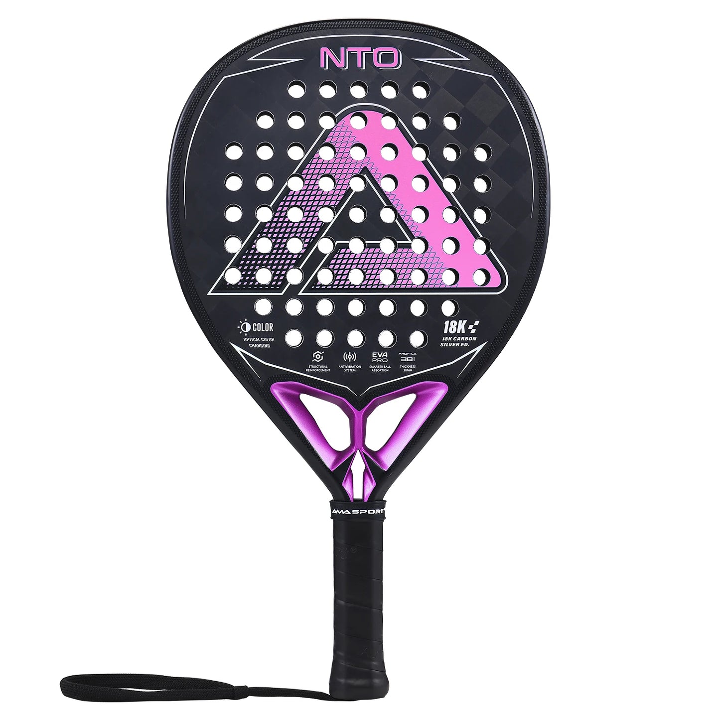 1~2Pcs Pink/Blue 18K Carbon Faces Padel Racket Diamond Shape With Anti-Vibration System,Optical Color Changing Pala de Padel
