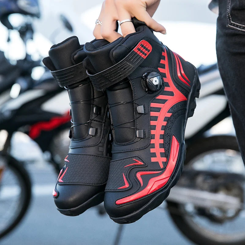 Man Motorcycle Boots Breathable Anti Slip Men's Motorbike Shoes Road Racing Riding Motocross Boot High Quality Men Motos Shoes