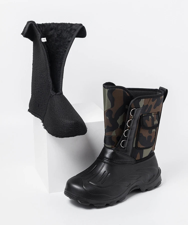 Winter Men's Waterproof Sneakers 2025 Outdoor Snow Boots for Men Thickened Warm Fishing Non-slip Hiking Boots Male Plus Size 46