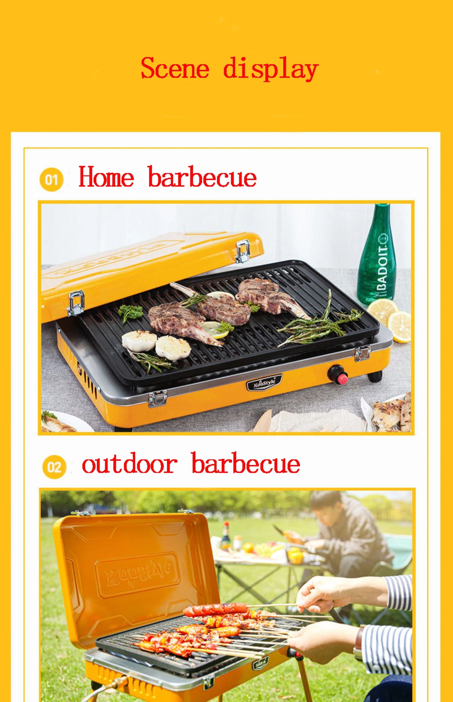 Home Outdoor Barbecue Grill Outdoor Portable Barbecue Stove Smokeless Small Barbecue Grill Gas Stove Small Barbecue Stove BBQ