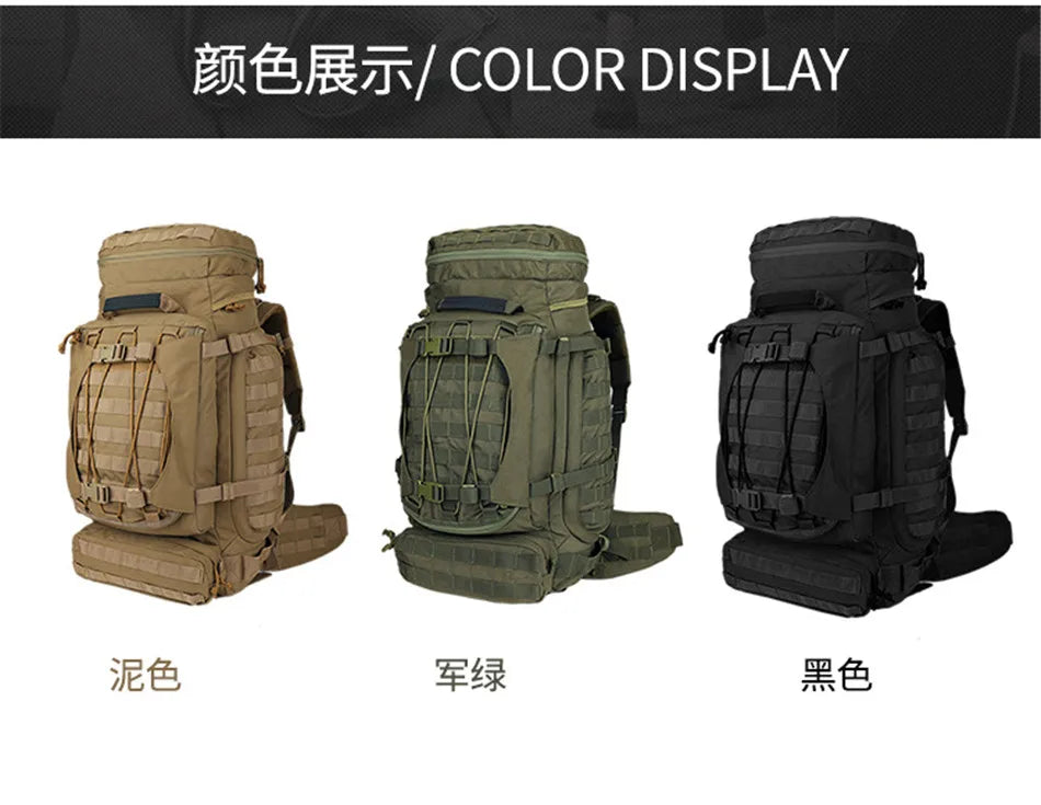 YAKEDA 90L Heavy Large Capacity Mountaineering Bag Waterproof Dustproof Breathable Adventure Outdoor Travel Tactical Backpack