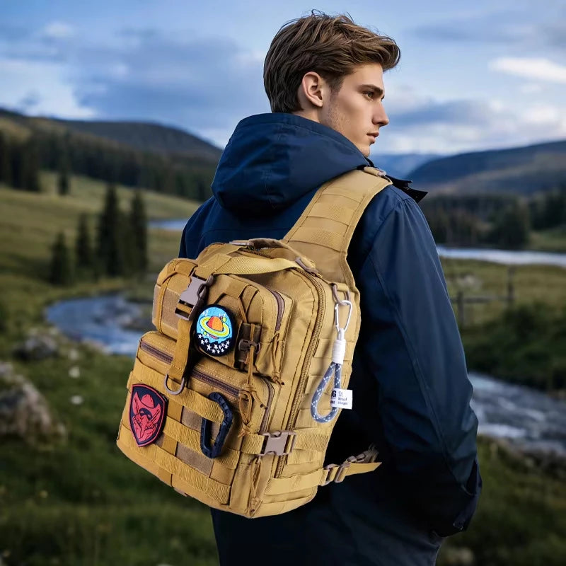 Waterproof Oxford Tactical Crossbody Sling Backpack Men Military Hunting  Chest Bag Large Camping Hiking Pack Storage Bags