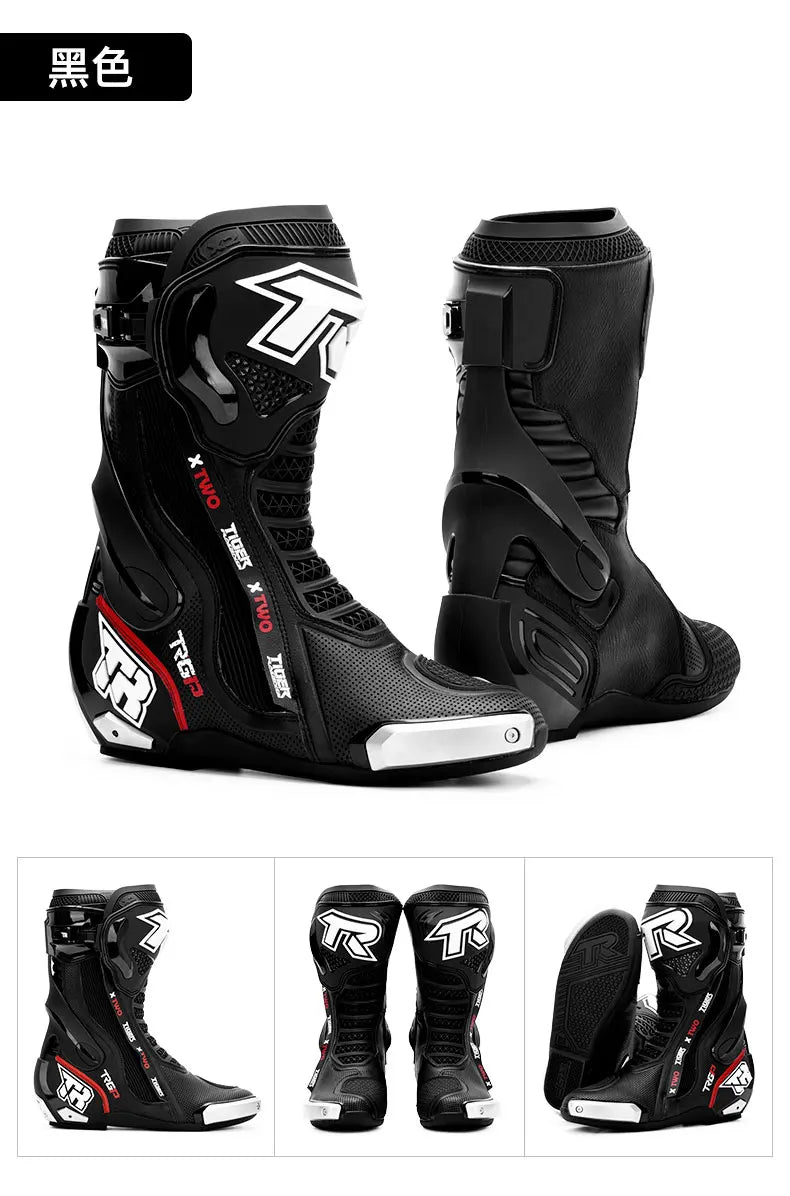 TR Motorcycle Long Boots Motocross Off-Road Rally Professional Racing Boots Motorbike Rider Biker Shoes Protection Equipment