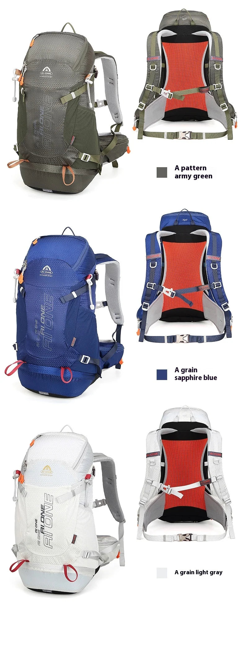 32L Large Capacity Hiking Backpack Lightweight Outdoor Climbing Bag for Men Women, Trekking Camping Mountaineering Bag Aione