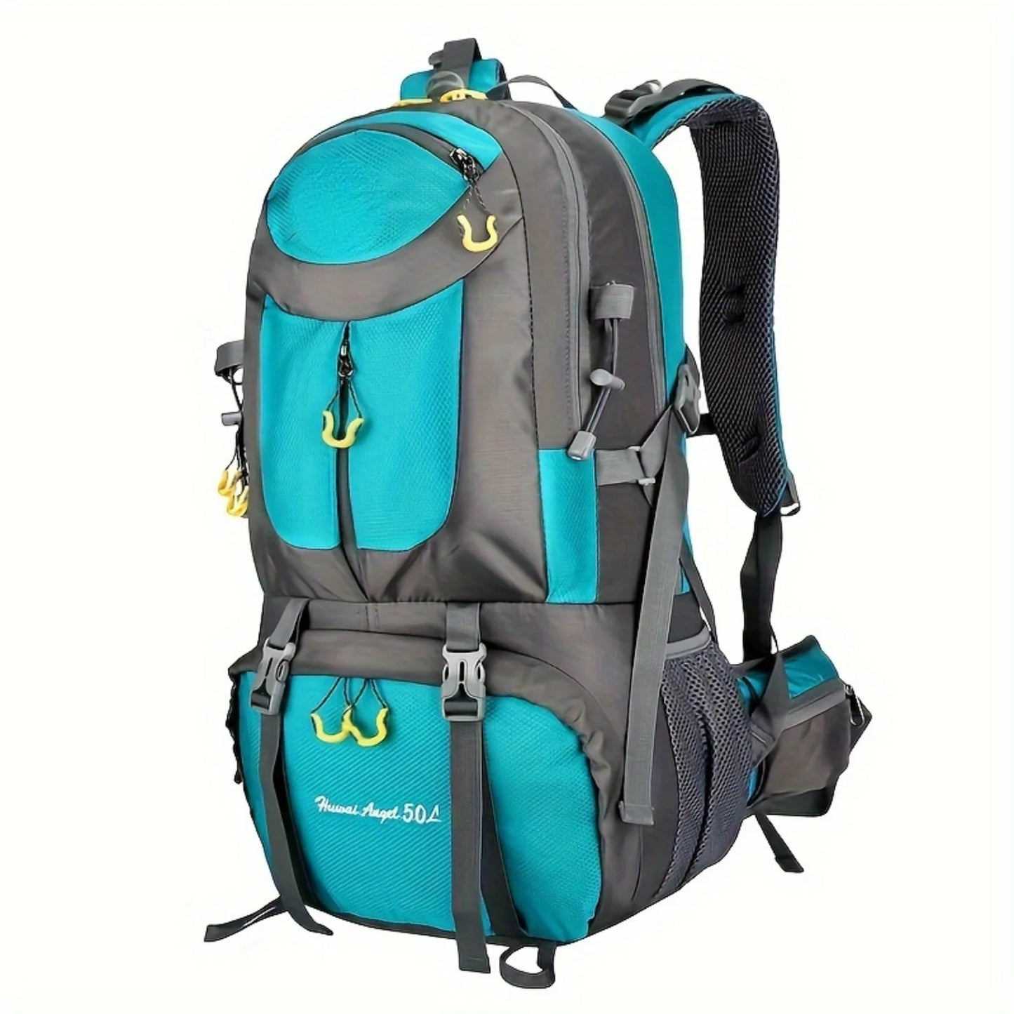 1pc 50L Waterproof Hiking Backpack, Large Capacity Mountaineering Bag for Outdoor Travel Climbing Camping, Men Women Suitable
