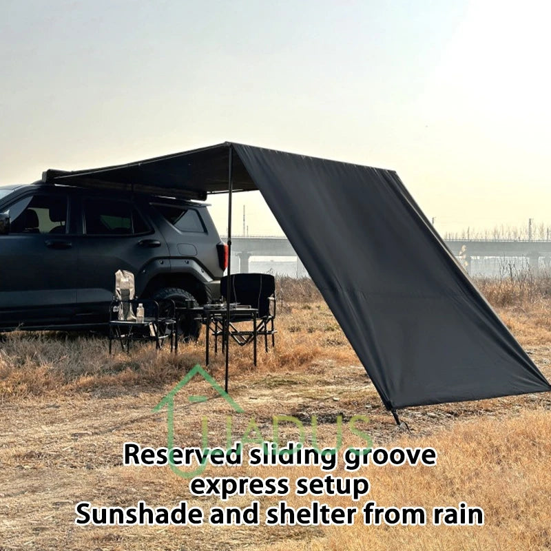 Car Side Tent Blackout With Mesh Windows Mounted Awning Waterproof Shelter UV Protection Camping Canopy Portable For Outdoor