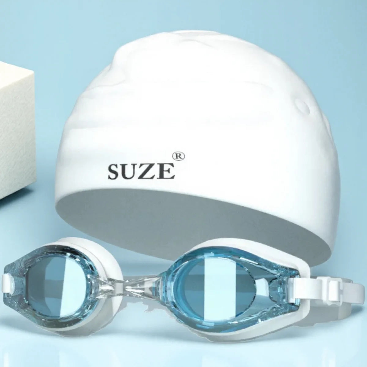 High Definition Anti Fog Swimming Goggles with Comfortable Silicone Seal Includes Swim Cap and Storage Box