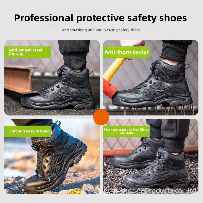 Summer Breathable Motorcycle Riding Shoes Men's Waterproof Motorcycle Riding Boots Retro Locomotive Shoes Large Size