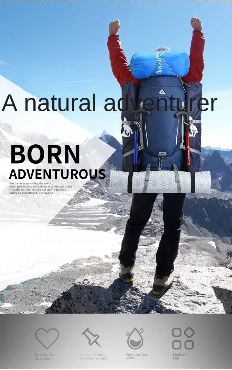 60L Large Hiking Mountaineering Backpack Climbing Hiking Backpack Camping Backpack Sport Outdoor Rucksack Bag For MEN