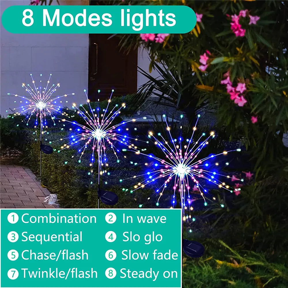 Super Solar LED Light Outdoor Waterproof Solar Light 8 Lighting Modes DIY Fairy Light Holiday Decorative garden Lights Lamp