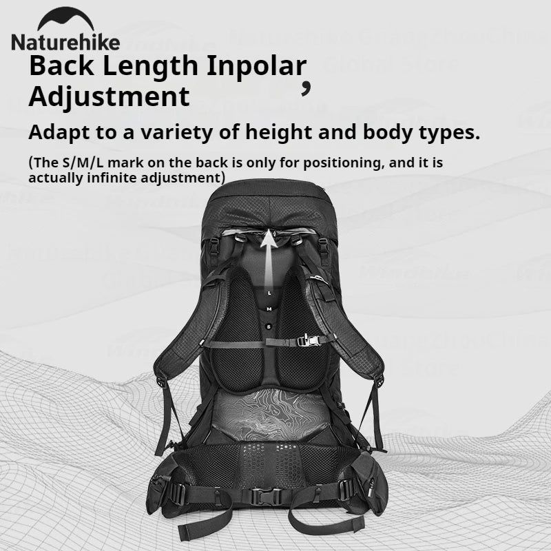 Naturehike 70L Hiking Backpack Outdoor Rainproof With Rain Cover Knapsack Climbing Shoulder Bag Travel Camping Rucksack Portable