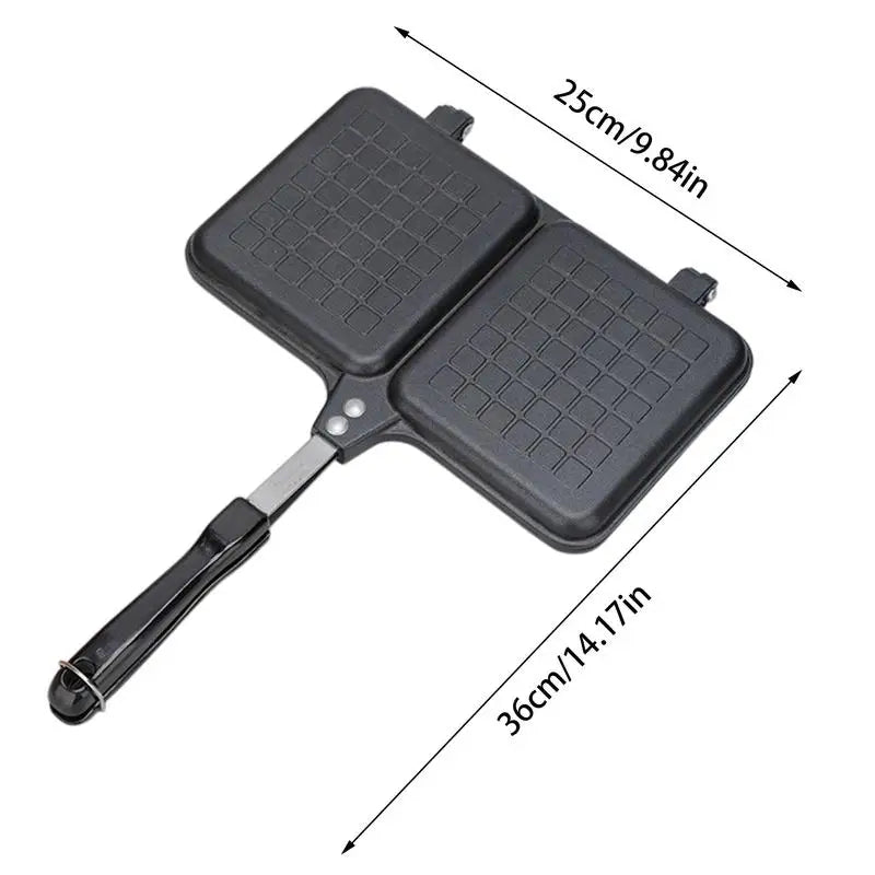 Toasted Sandwich Maker Double Panel Stove Hot Sandwich Maker With Handle Bread Toaster Non-Stick Frying Pan Stove Grill Pan