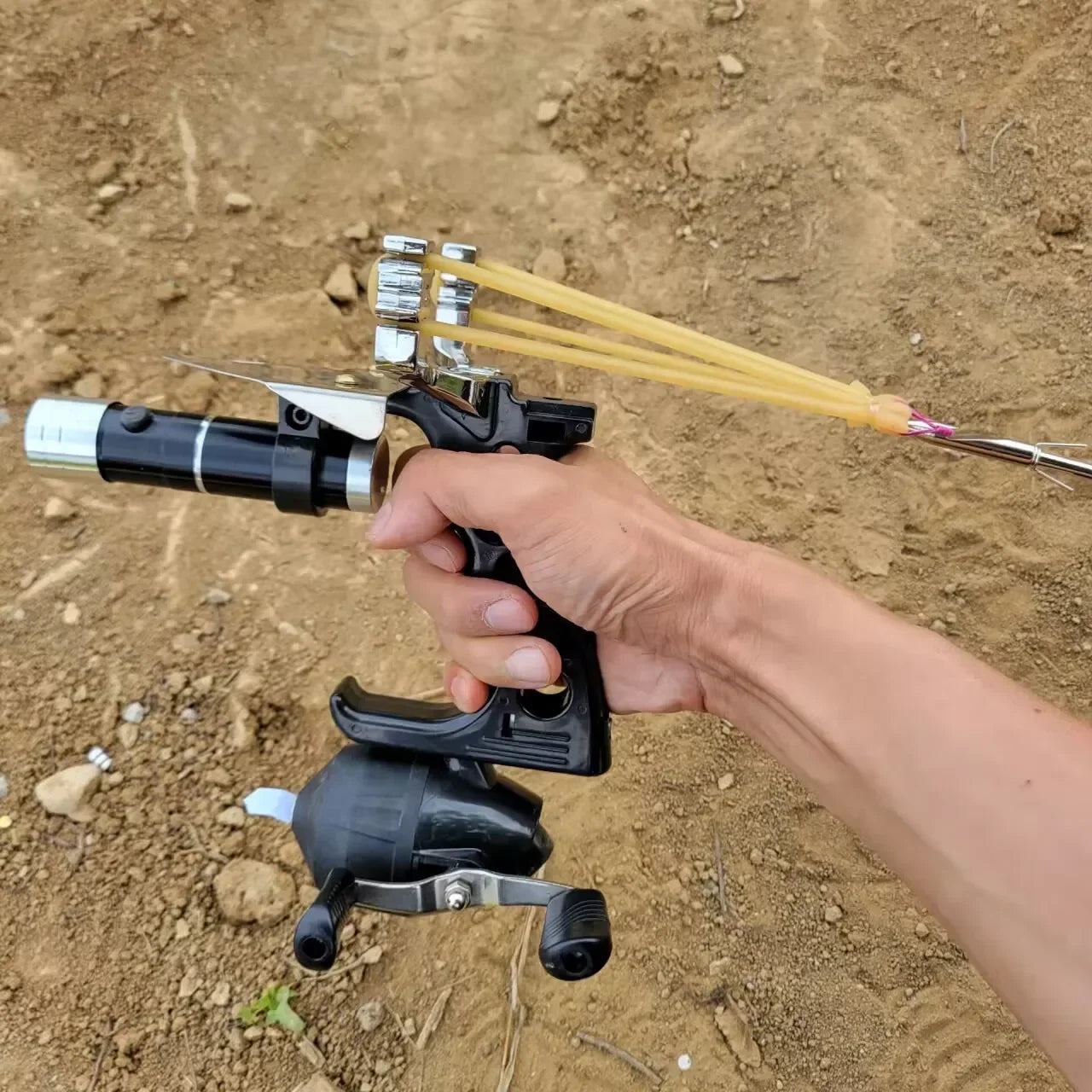 Strong Power Game Shooting Slingshot Full Set of Fishing Artifact Outdoor Hunting Catapult Horizontal Aiming Toy Slingshot