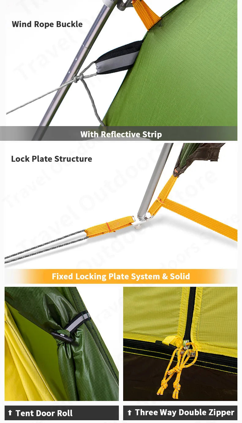 Naturehike 15D Cloud Peak Camping Tent Outdoor Camping Ultralight 2 Persons 15D Silicone 4 Seasons Hiking Tent With Free Mat