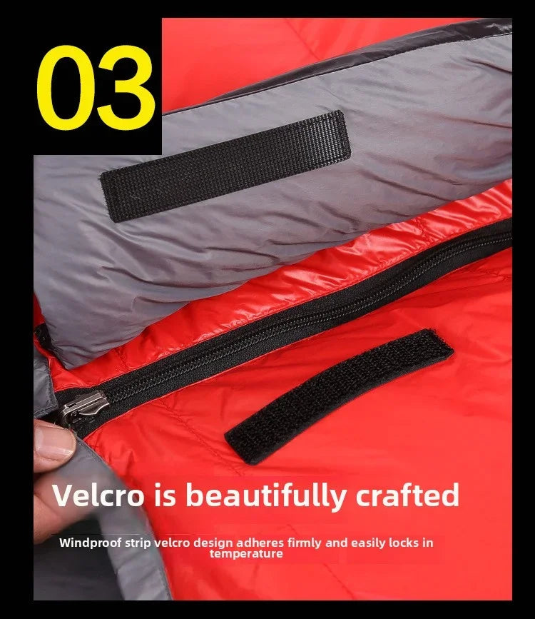 Lightweight Goose Down Double Sleeping Bag Adult Outdoor AllSeason Camping