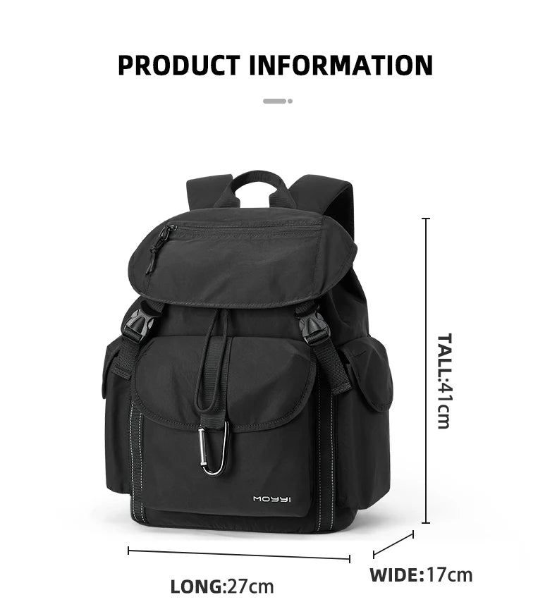 MOYYI Outdoor Waterproof Drawstring Men Women Travel Laptop Backpack Fashion Large Capacity Mountain Climbing Flip Rucksack