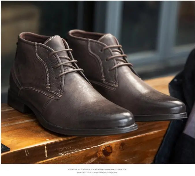 2023 Spring Autumn Ankle Boots Fashion Male Cow Genuine Leather Shoes Lace Up Leisure Leather Boots Motorcycle Shoes Boys A050