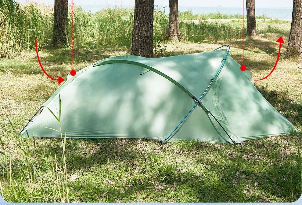 ASTA GEAR Frog2 Windproof Tent Outdoor Camping 2P Silicon Coating Lightweight Tent 10D Nylon Backpack Hiking Windproof Rainproof