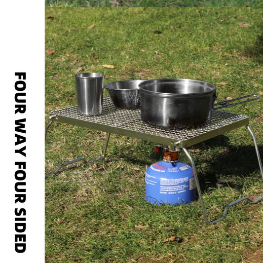 Outdoor Pure Titanium Grill Camping Table Portable Lightweight Net BBQ Wire Mesh Grate Mini Foldable Cooking Pot Rack