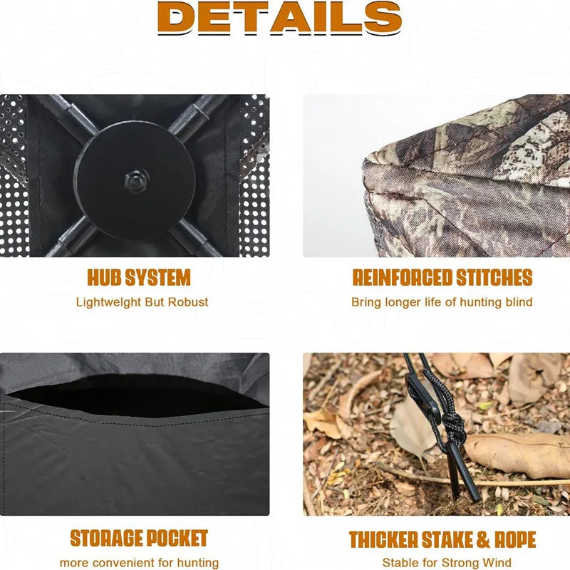 Bird Watching Tent One-way 270 ° Transparent Visible Hunting Tentage Camouflage Quick Opening Waterproof Outdoor Camping Lodge