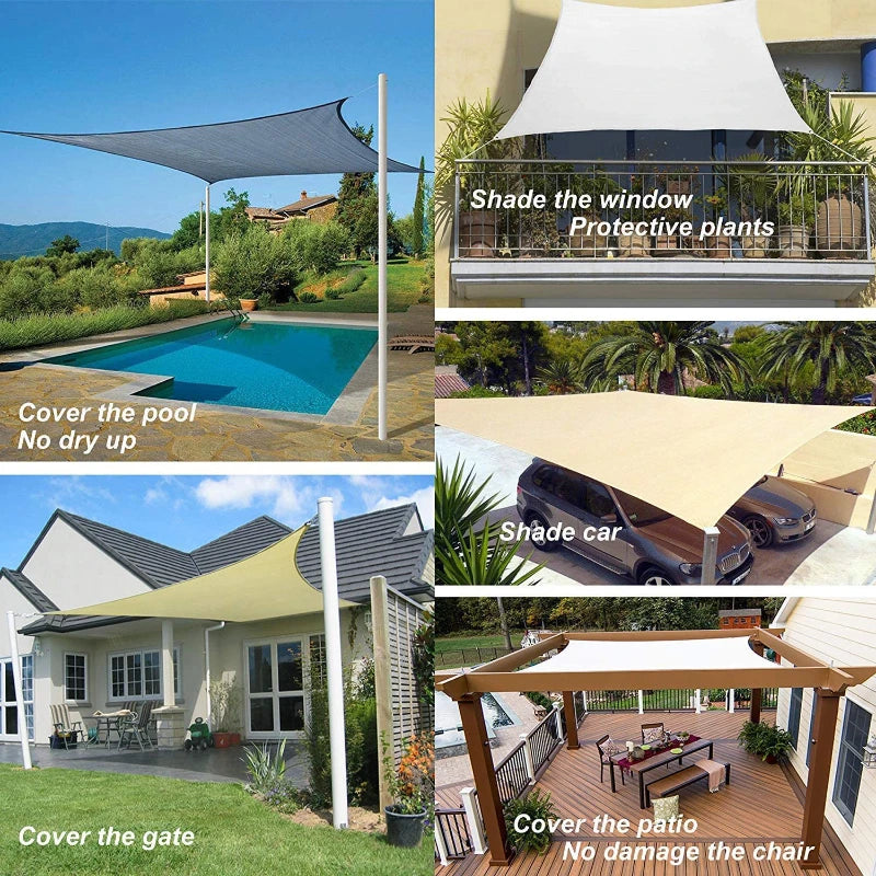 3x5m 3x6m 4x5m outdoor waterproof and UV shade sail 300D Oxford cloth shade canvas garden terrace canopy camping sun shelter