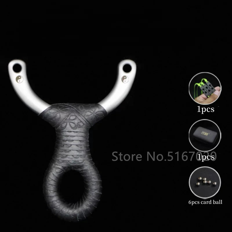 Professional 304 Stainless Steel Slingshot with Flat Rubber Band for Outdoor Hunting Catapult Competitive Shooting