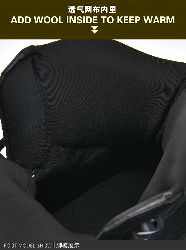 Big Size 47 Winter Men Warm Plush New Combat Boots Men Ankle Boot Quality Casual Motorcycle Boot Waterproof Men's Boots Autumn