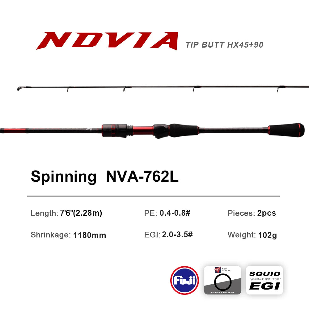 PURELURE NOVIA Squid Rod Surf Casting Squid Rod Bait Wooden Rod EGI Rod Squid Jig Lure Big Tail Squid Cuttlefish