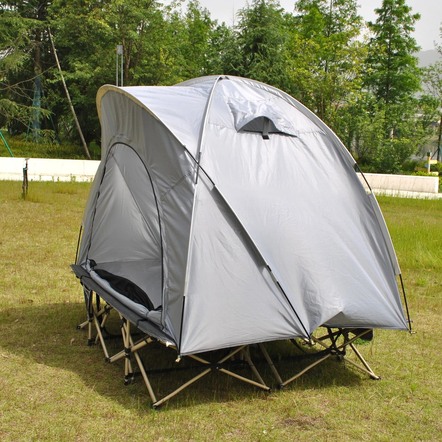 Off-Ground 3 Person Camping Fishing Tent with Double Mesh Doors - Insect Blocking, Durable Design, Easy Setup,Excluding bed